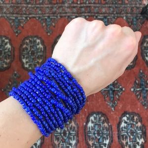 cobalt blue, beaded bracelet
